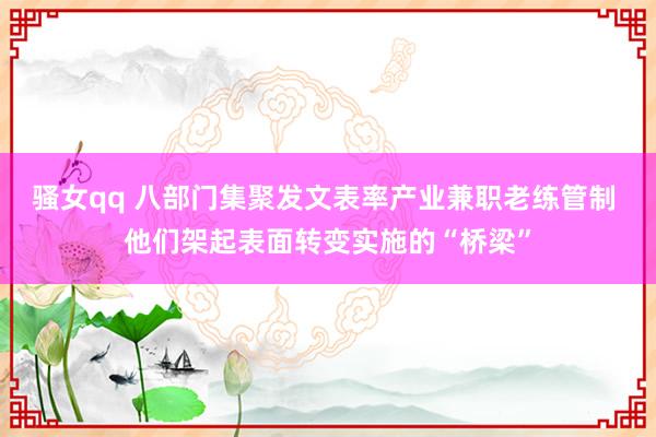 骚女qq 八部门集聚发文表率产业兼职老练管制 他们架起表面转变实施的“桥梁”