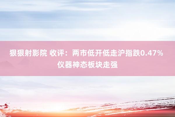 狠狠射影院 收评：两市低开低走沪指跌0.47% 仪器神态板块走强
